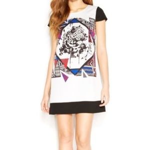 Kensie Jaguar Graphic Print Dress